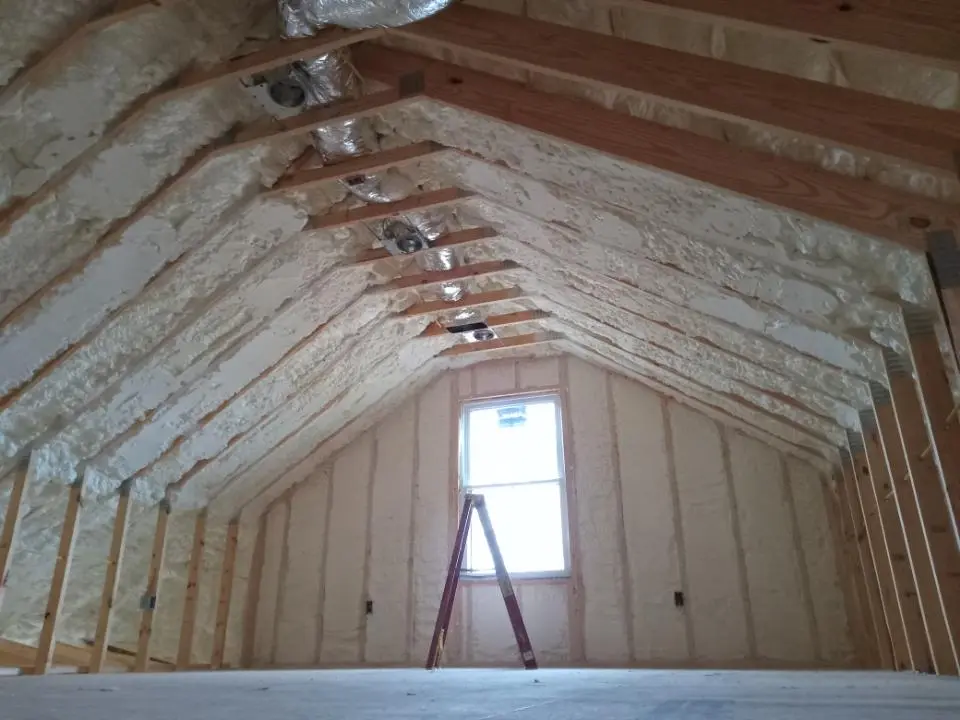 Spray foam roofing application for Crawl Space Insulation project in Warwick